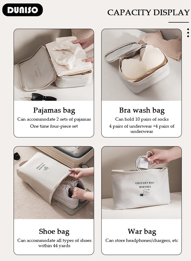 DUNISO 6 Piece Travel Organizer Bags for Luggage, Waterproof and Durable Travel Bags, Packing Cubes for Travel, Compression Cubes for Suitcases, Travel Bags for Clothes, Toiletries, Clothing, Underwear - Image 3