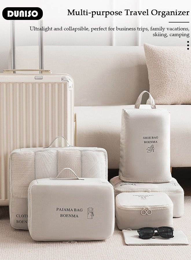 DUNISO 6 Piece Travel Organizer Bags for Luggage, Waterproof and Durable Travel Bags, Packing Cubes for Travel, Compression Cubes for Suitcases, Travel Bags for Clothes, Toiletries, Clothing, Underwear - Image 5