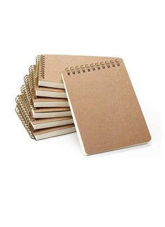 Excefore A6 Kraft Cover Notebook 70 Sheets Starter Sketch Book and White Cartridge Paper Sketch Pad with Sizes for Mixed Media Use 7 Pack  - Image 1