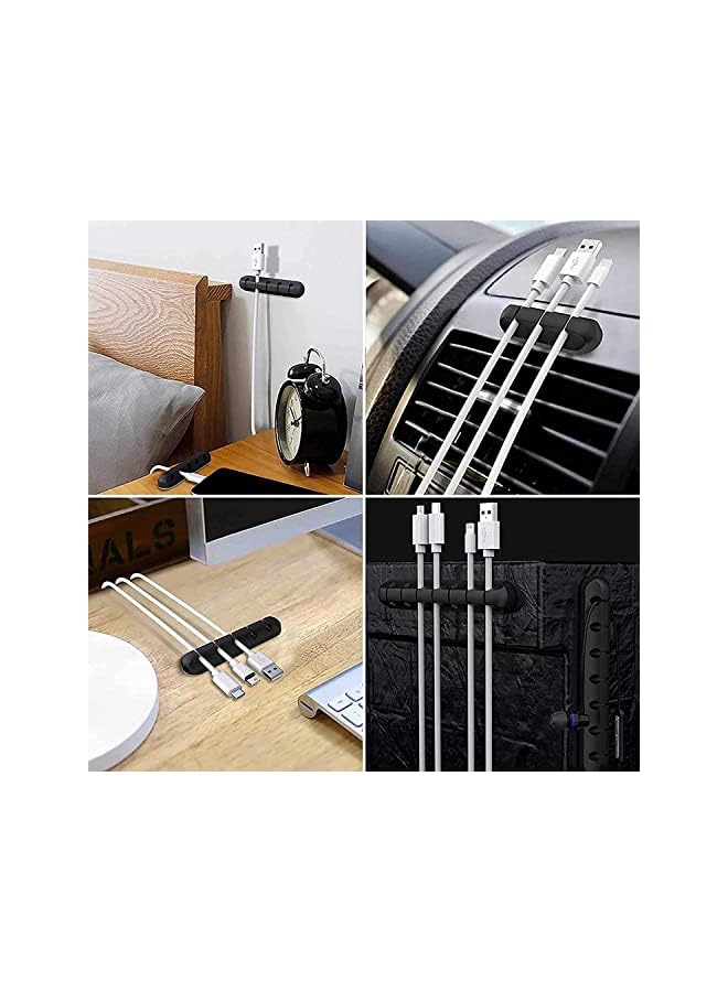 SHOWAY Cable Management Clips for Power Cord, USB Cable, TV PC, Home and Office, Desktop 3, 5 or 7 Cables 3 Pieces Black, White, CABCLIP01-3P, 200mm - Image 5