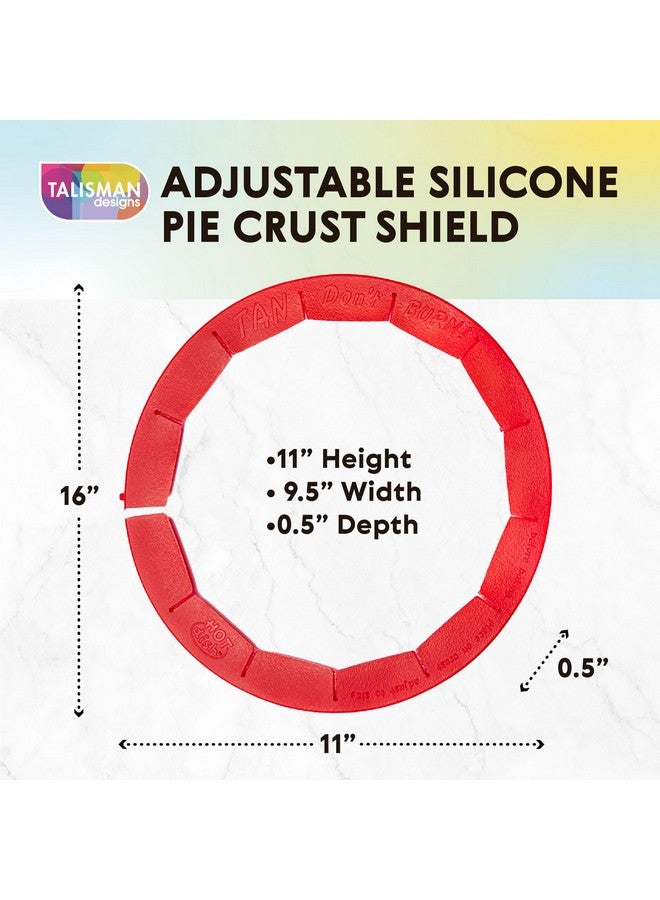 Talisman Designs Baking Pie Crust Shield Protector Cover for Edges of Pie - 8-inch to 11.5-inch Adjustable Silicone Baking Accessory for Making the Perfect Pie | Set of 1 - Image 2