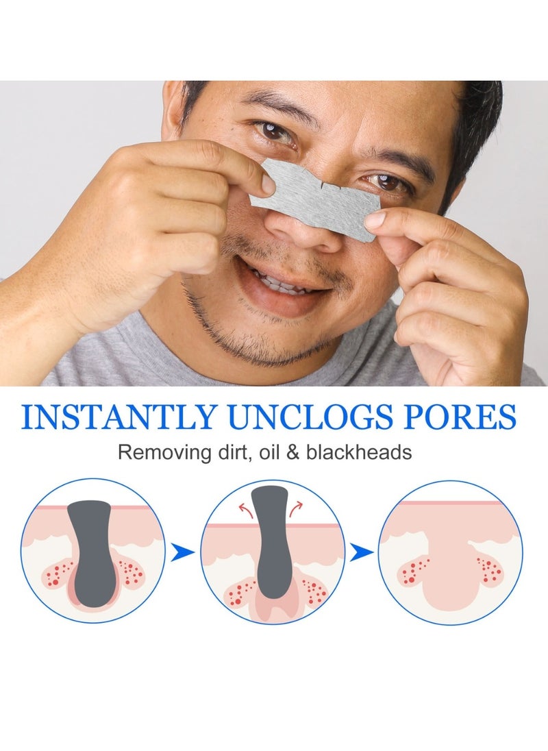 Pegciz - 90 Strips Nose Pore Strips Bamboo and Charcoal Nose Pore Strips Blackhead Removal Mask Nose Plants Pore Strips Facial Pore Cleanser Blackhead Peel off Mask Blackheads Nasal Patches - Image 1
