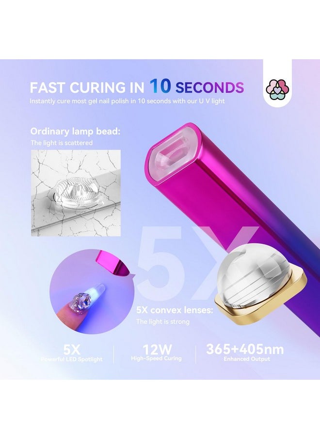 Saviland SAVILAND U V Light for Nails - Handheld U V Lamp for Gel Nails LED Nail Lamp Portable Mini Nail Dryer for Curing Gel Polish Nail Glue Gel USB Nail Art for Home DIY Manicure (12W)  - Image 3