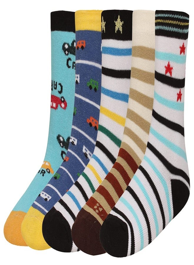 CREATURE Girls And Boys Printed Multicolored Cotton Socks CRE-KIDS-P5-103 (6-7 YEARS) - Image 1