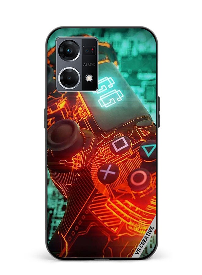 VR CREATIVE Protective Case Cover For Oppo Reno8 4G Ps4 Controller Design Multicolour - Image 1
