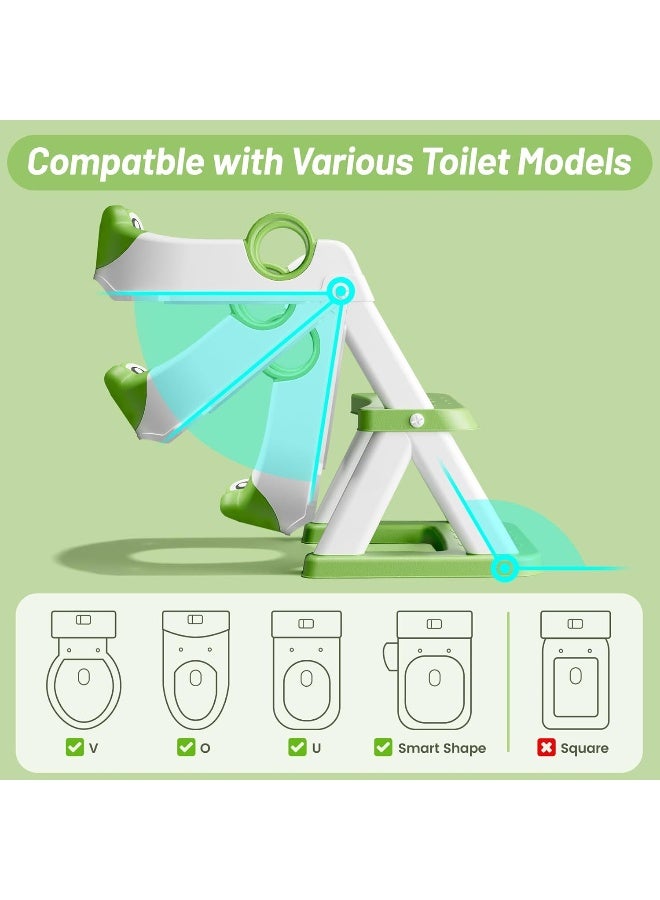 Rabb 1st Frog Potty Training Toilet Seat for Toddler, Upgrade Potty Training Toilet 2 in 1 Toilet Seat for Boys Girls, Waterproof Soft Mat Non-Slip Step Stool - Image 5