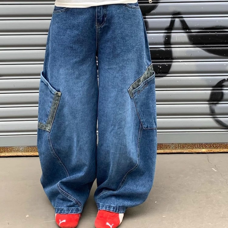Unisex Classic Denim Jeans Loose Fit Daily Outdoor Wear - Image 4