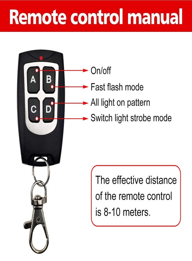 مصابيح تحذير LED من EASE2U، 4 قطع، مصابيح تحذير للطوارئ، مصابيح تحذير للمخاطر، مصابيح بناء فائقة النحافة، مصابيح مزامنة للسيارات والشاحنات مع صندوق تحكم رئيسي، تركيب سطحي، جهاز تحكم عن بعد قابل للتحديث (أبيض كهرماني) - Image 3