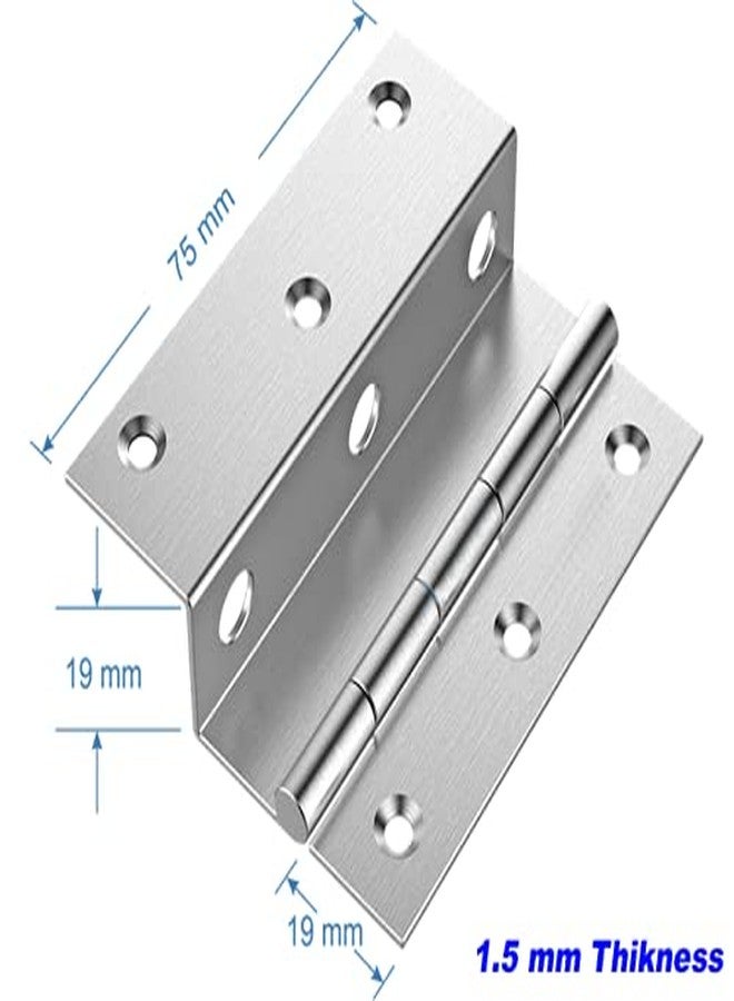 Atlantic Stainless Steel L-Hinges 3" X 3/4" X19 MM Matt Finish Pack of 12 - Image 3