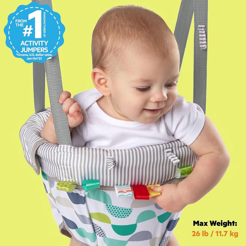 Bright Starts Playful Parade Door Jumper for Baby with Adjustable Strap, 6 Months and Up, Max Weight 26 lbs - Image 2