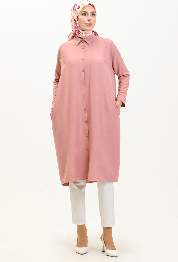 Sefa Merve Raglan Sleeve Tunic 6433-24 Dusty Rose  - Image 1
