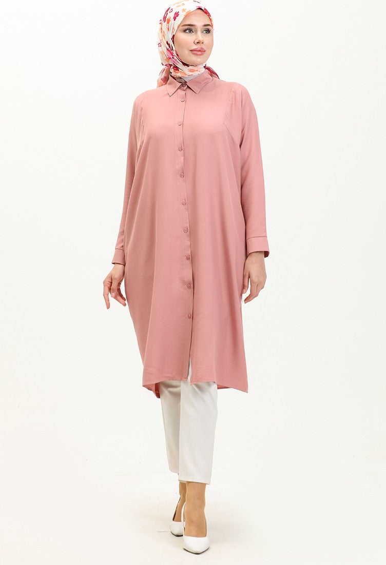 Sefa Merve Raglan Sleeve Tunic 6433-24 Dusty Rose  - Image 2