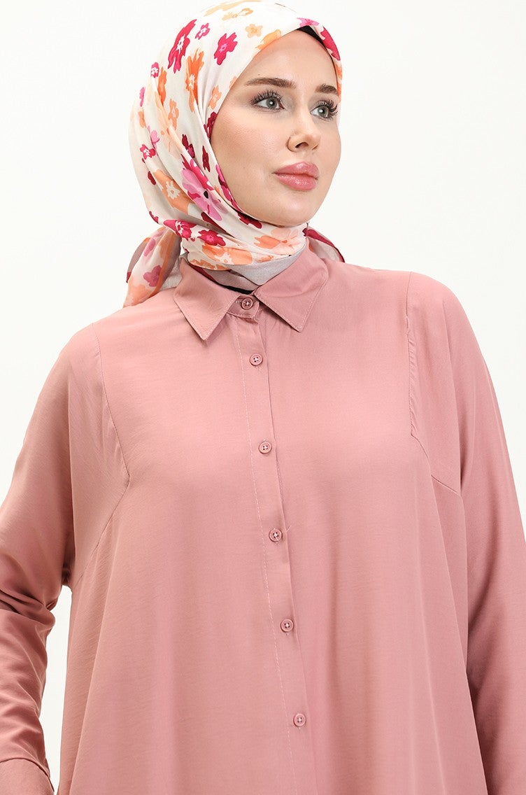 Sefa Merve Raglan Sleeve Tunic 6433-24 Dusty Rose  - Image 3