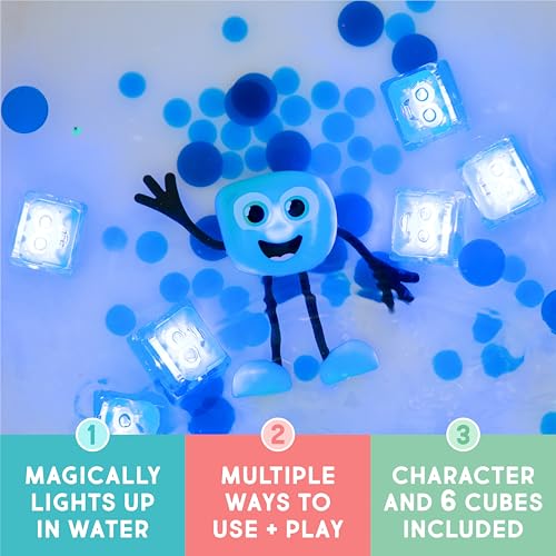 Glo Pals Water-Activated Bath Toy with 6 Reusable Light-Up Cubes for Sensory Play (Blair) - Image 2