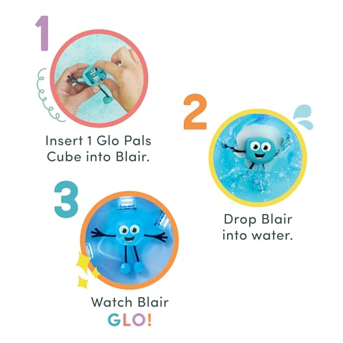 Glo Pals Water-Activated Bath Toy with 6 Reusable Light-Up Cubes for Sensory Play (Blair) - Image 5
