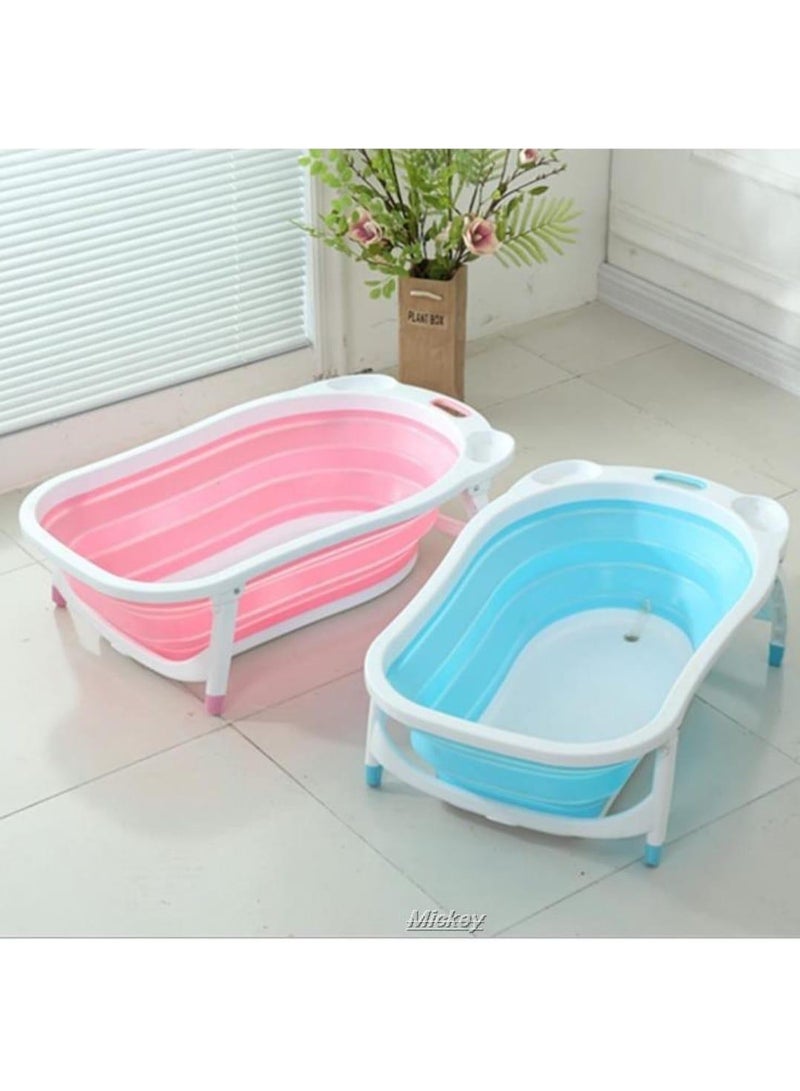 BAIG Extra-Large Foldable Baby Bathtub with Thickened Non-Slip Design - 2-in-1 Infant Bath Tub for Sitting and Lying - Portable Space-Saving Toddler Wash Basin with Temperature Support - Image 1