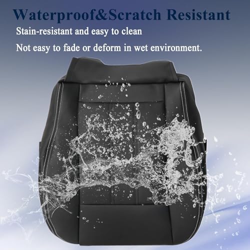 NLQR Front Driver or Passenger Bottom Replacement Seat Cover Black Compatible with Chrysler Town and Country 2011 2012 2013 2014 2015 2016 Compatible with Dodge Grand Caravan 2008-2020 - Image 2