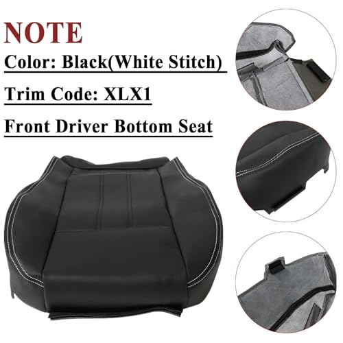 NLQR Front Driver or Passenger Bottom Replacement Seat Cover Black Compatible with Chrysler Town and Country 2011 2012 2013 2014 2015 2016 Compatible with Dodge Grand Caravan 2008-2020 - Image 3