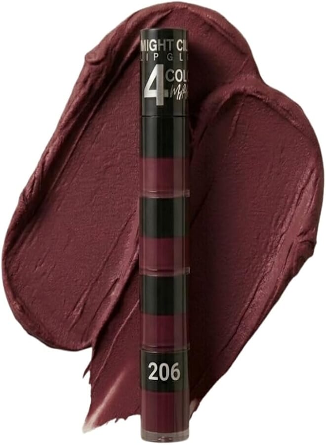 4IN1 Matte & Moist Lasting Lip Gloss – Long-Lasting Lip Color, Comfortable Matte Finish, Smooth & Lightweight Formula, Non-Sticky Wear (206)