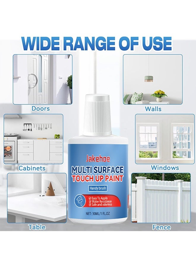 Jakehoe Multi Surface Touch Up Paint, White Touch Up Paint, Multi Surface Touch Up Paint Pen, Quickly Repairs For House Minor Chips, Walls, Wood, Interior And Exterior Satin Enamel Paint 30ML - Image 5
