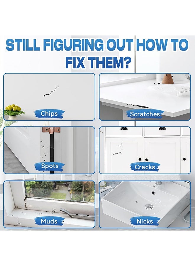 Jakehoe Multi Surface Touch Up Paint, White Touch Up Paint, Multi Surface Touch Up Paint Pen, Quickly Repairs For House Minor Chips, Walls, Wood, Interior And Exterior Satin Enamel Paint 30ML - Image 3