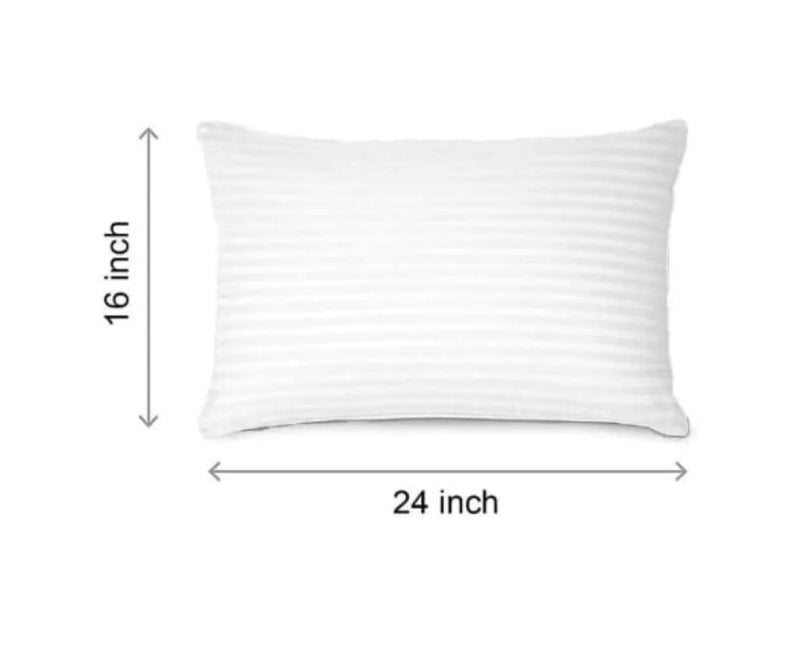 GUFFAW Premium Polyester Microfiber Satin Stripe Pillow Filler 16x24 inches (White) Pack of 5 - Image 3