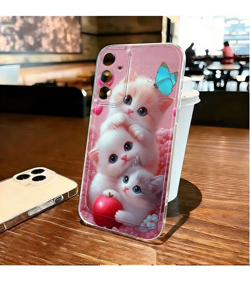 Phone Case Cute Cat Sweetheart Design Transparent Anti Fall Full Protective Case Compatible With Samsung Galaxy A01 A02 A02S A03 A03S A04 A05 A05S A06 A10S A11 A12 A13 A14 A15 A16 5G A20 A20S A21S A22 A23 A24 A25 A26 A30S A32 A34 A35 A36 A50 A51 A52 A53 A54 A55 A56 A73 A80 A90 M20 M21 M30S M31 M32 M51 S20 FE S20 S21 S21 Fe S21 Plus S21 Ultra Xiaomi Redmi Oppo Vivo Cartoon Funny All Models Multicolore - Image 1