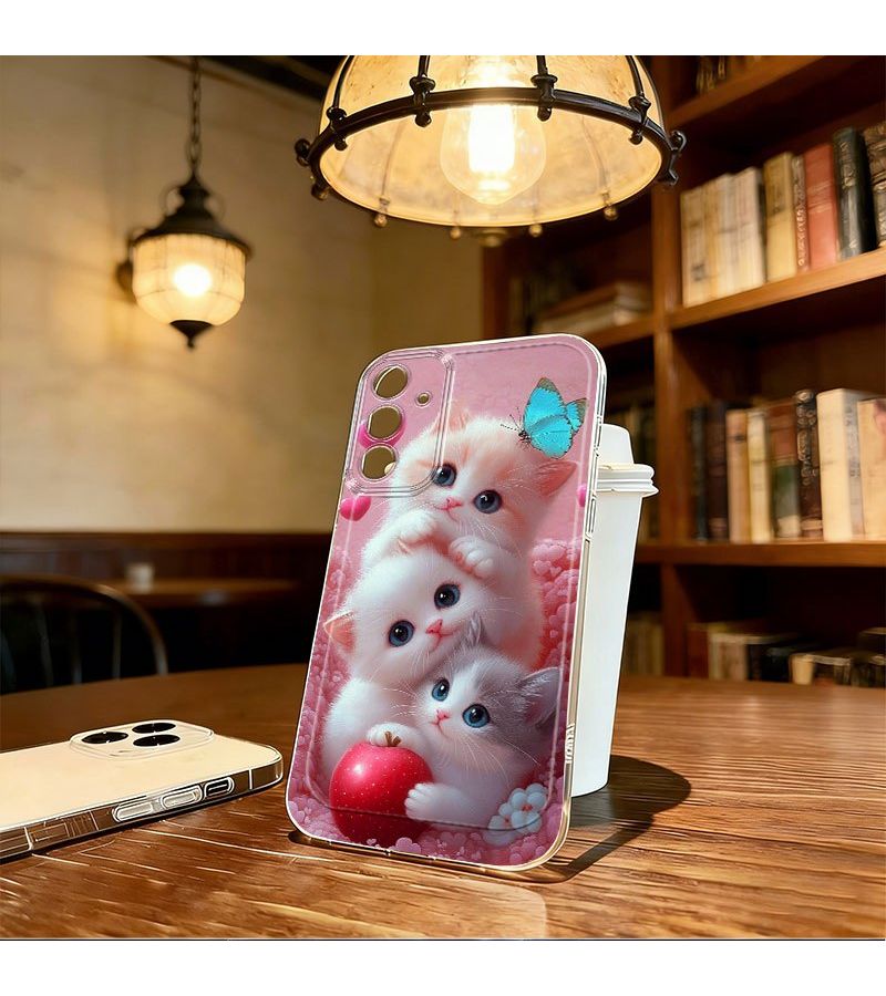 Phone Case Cute Cat Sweetheart Design Transparent Anti Fall Full Protective Case Compatible With Samsung Galaxy A01 A02 A02S A03 A03S A04 A05 A05S A06 A10S A11 A12 A13 A14 A15 A16 5G A20 A20S A21S A22 A23 A24 A25 A26 A30S A32 A34 A35 A36 A50 A51 A52 A53 A54 A55 A56 A73 A80 A90 M20 M21 M30S M31 M32 M51 S20 FE S20 S21 S21 Fe S21 Plus S21 Ultra Xiaomi Redmi Oppo Vivo Cartoon Funny All Models Multicolore - Image 2