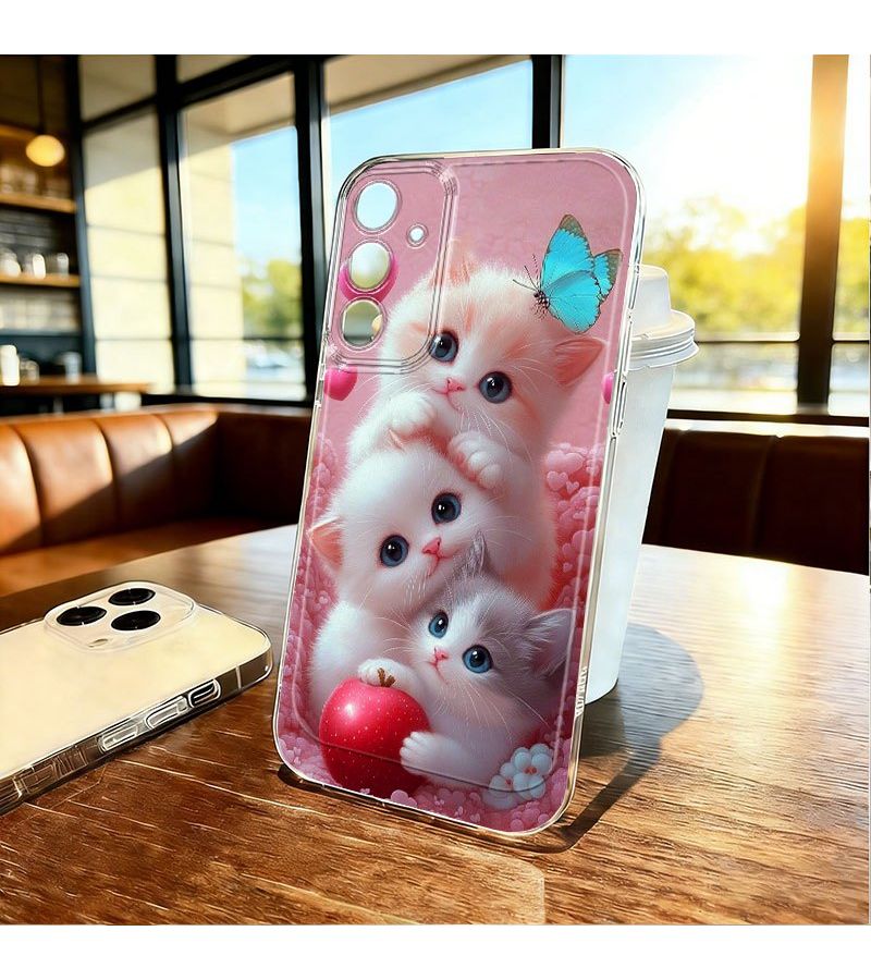 Phone Case Cute Cat Sweetheart Design Transparent Anti Fall Full Protective Case Compatible With Samsung Galaxy A01 A02 A02S A03 A03S A04 A05 A05S A06 A10S A11 A12 A13 A14 A15 A16 5G A20 A20S A21S A22 A23 A24 A25 A26 A30S A32 A34 A35 A36 A50 A51 A52 A53 A54 A55 A56 A73 A80 A90 M20 M21 M30S M31 M32 M51 S20 FE S20 S21 S21 Fe S21 Plus S21 Ultra Xiaomi Redmi Oppo Vivo Cartoon Funny All Models Multicolore - Image 5