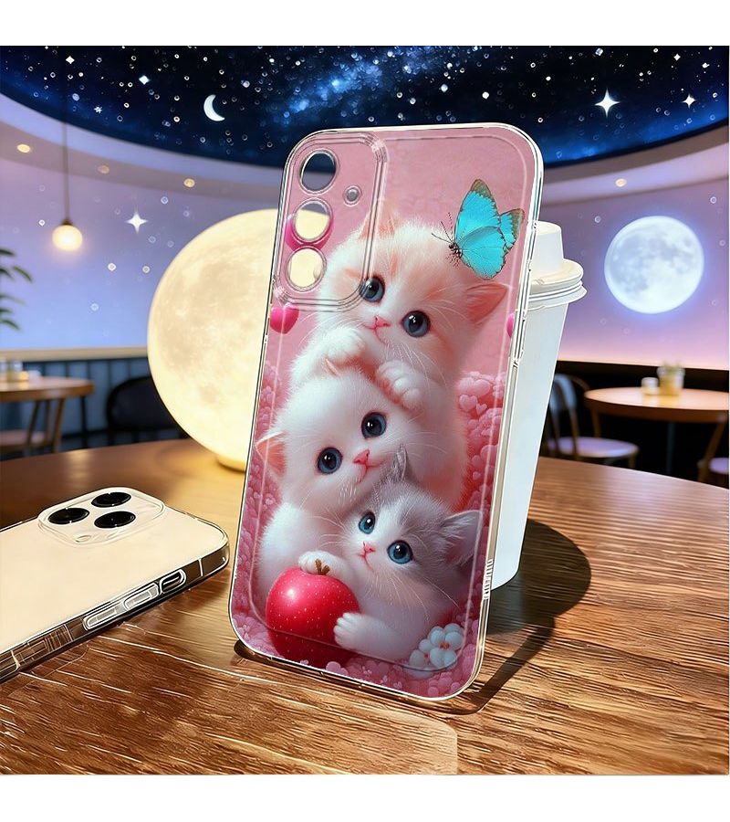 Phone Case Cute Cat Sweetheart Design Transparent Anti Fall Full Protective Case Compatible With Samsung Galaxy A01 A02 A02S A03 A03S A04 A05 A05S A06 A10S A11 A12 A13 A14 A15 A16 5G A20 A20S A21S A22 A23 A24 A25 A26 A30S A32 A34 A35 A36 A50 A51 A52 A53 A54 A55 A56 A73 A80 A90 M20 M21 M30S M31 M32 M51 S20 FE S20 S21 S21 Fe S21 Plus S21 Ultra Xiaomi Redmi Oppo Vivo Cartoon Funny All Models Multicolore - Image 3