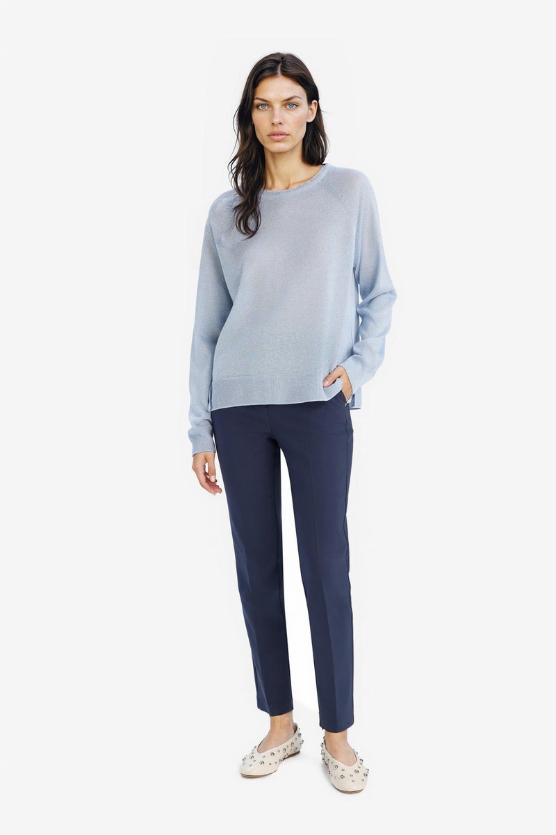 DeFacto Blue Woman Regular Fit Crew Neck Basic Knit Pullover Casual - Image 2