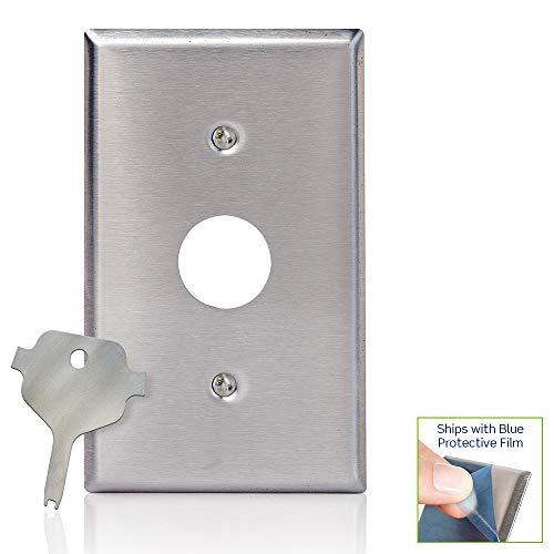 Leviton 1-Gang Key Lock Power Switch Wallplate, Standard Size, Magnetic Stainless Steel, 84071-40 - Image 2
