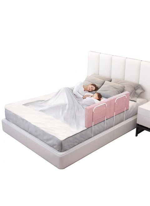 2PCS Bed Rail for Toddlers Upgrade Reinforced Bed Rail Guard, Toddler Bed Rail, Baby Bed Guard for Full-Size Mattress, Strong Iron Support, Pink