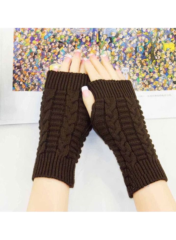 Loquat Fingerless Cotton Polyester Gloves Sleeves 