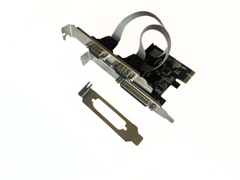 Pci Express 2Port Serial + 1Port Parallel Card | PCIE to RS232 (DB9) COM Port & DB25 Parallel Port Combo Card WCH 382 Chipset for Desktop with Low Bracket - Image 1