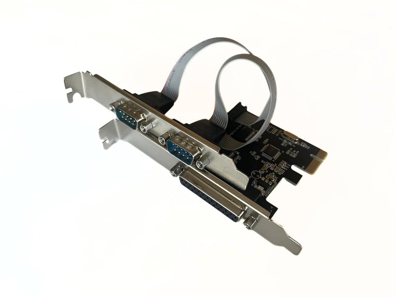 Pci Express 2Port Serial + 1Port Parallel Card | PCIE to RS232 (DB9) COM Port & DB25 Parallel Port Combo Card WCH 382 Chipset for Desktop with Low Bracket - Image 3