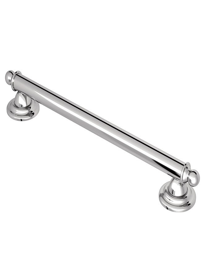 Moen YG2212CH Bathroom Safety 12-Inch Stainless Steel Traditional Bathroom Grab Bar, Chrome - Image 1