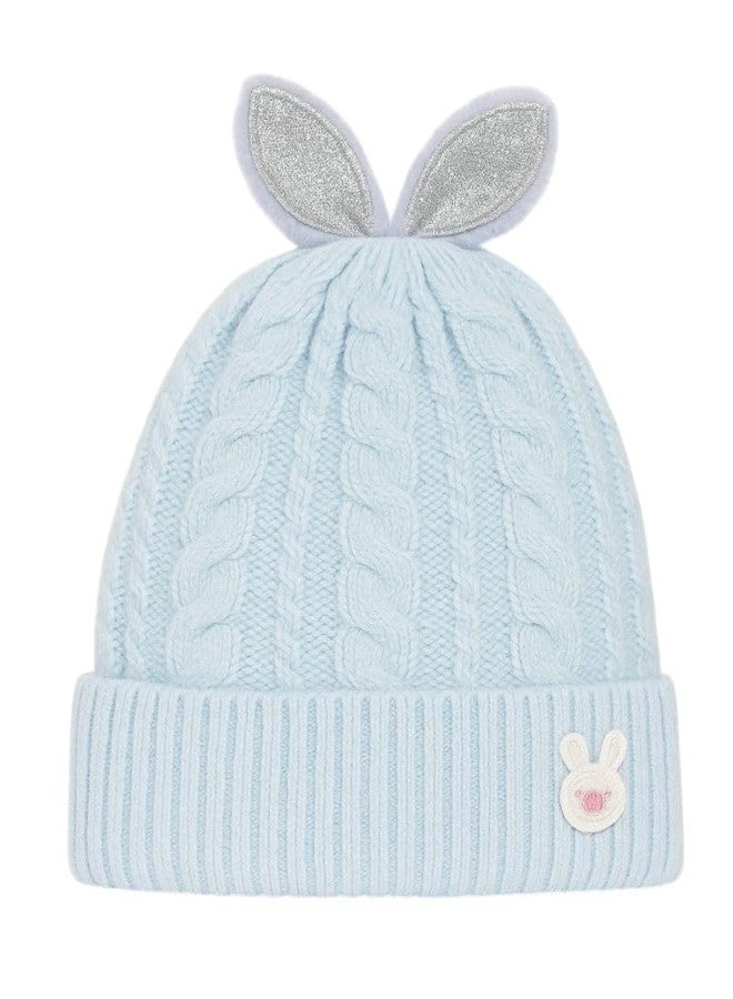 FAMWRAPZ Soft Woolen Cap for Baby Boys & Girls | Warm Winter Cap for 6 to 12 Months Babies | Stylish Knitted Cap for Infants Blue - Image 1