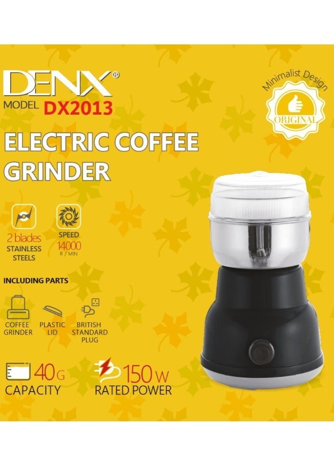 Denx Universal Electric Coffee and Spice Grinder 150W Power, 40g Capacity, 14000RPM Rotation Speed - Image 5