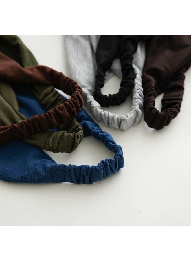 DINPREY 6 Pcs Large Hair Scarf Bandanas Headbands For Women Scarf Long Head Coverings Boho Headbands With Clips For Women Girls (Blackbluegreengreybrowncoffee) - Image 3