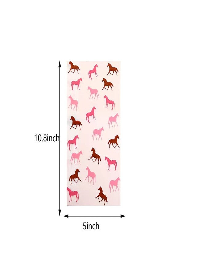 OHLIGEI 50 Pieces Horse Pink Treat Bags Horse Cellophane Candy Bags Horse Racing Plastic Goodie Storage Bags for Horse Theme Birthday Party Supplies - Image 4