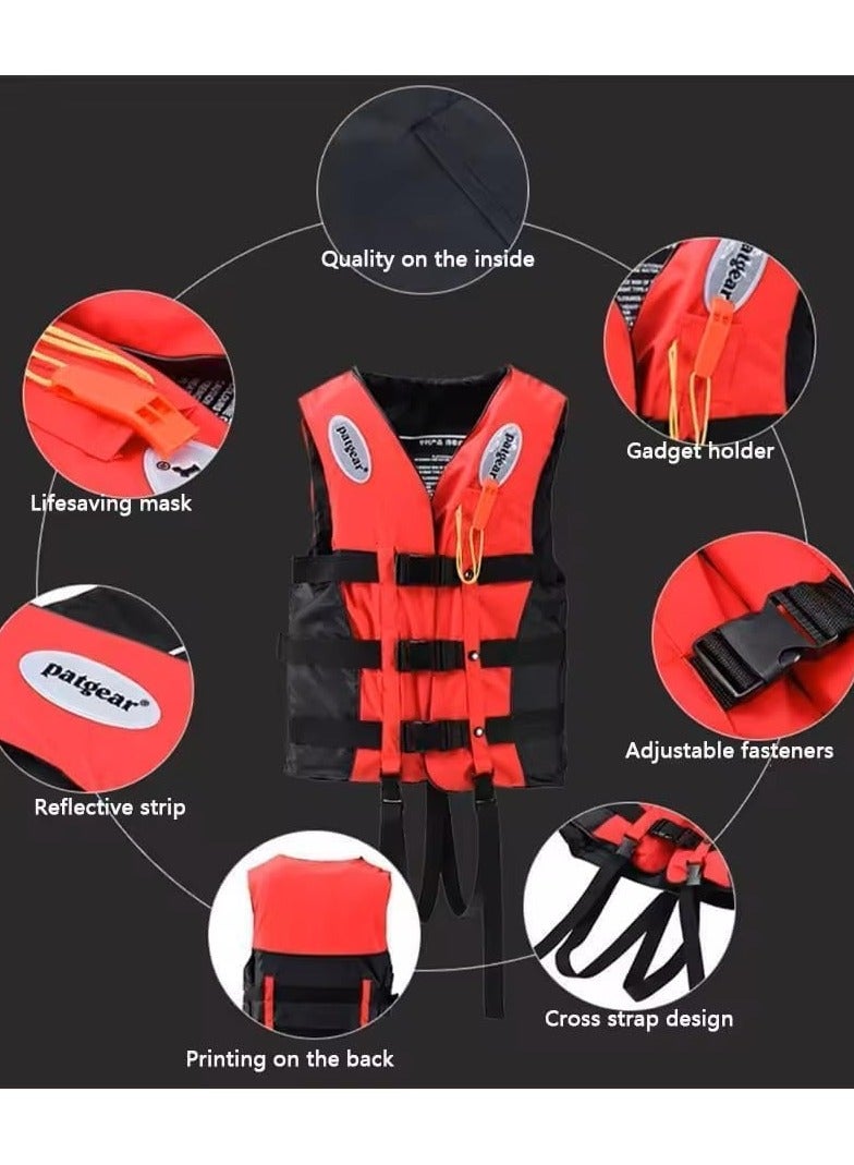 Swimming vest for Water Sports Jet Ski Yacht for Adults & Kids (Red X-LARGE)