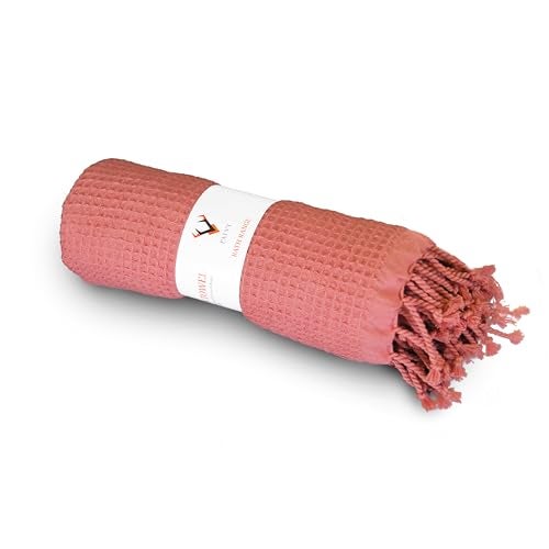 PATVY Bath Towels - 100% Cotton Waffle Weave Large Size Towels (75 x 150cm) - Quick Absorption &Faster Drying Bath Towel for Women & Men (Pack of 1, Brick) - Image 1
