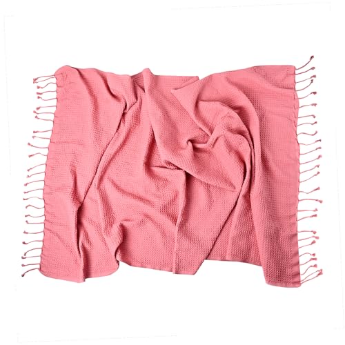 PATVY Bath Towels - 100% Cotton Waffle Weave Large Size Towels (75 x 150cm) - Quick Absorption &Faster Drying Bath Towel for Women & Men (Pack of 1, Brick) - Image 4