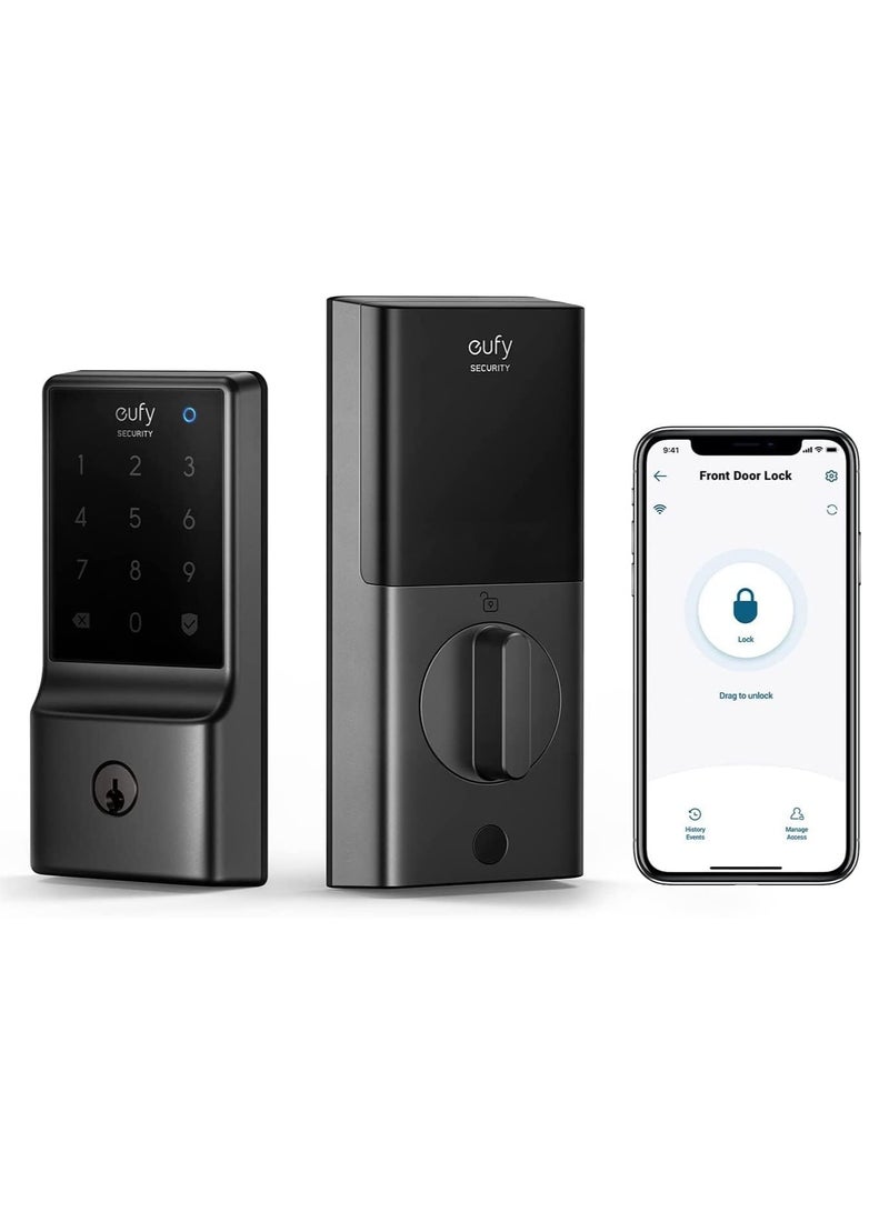 eufy eufy Security Smart Lock C210, 5-in-1 Keyless Entry Door Lock, Built-in WiFi Deadbolt, Smart Door Lock, No Bridge Required, Easy Installation, Touchscreen Keypad, App Remote Control, BHMA Cert  - Image 1