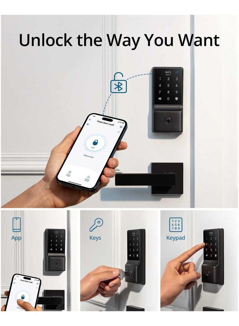 eufy eufy Security Smart Lock C210, 5-in-1 Keyless Entry Door Lock, Built-in WiFi Deadbolt, Smart Door Lock, No Bridge Required, Easy Installation, Touchscreen Keypad, App Remote Control, BHMA Cert  - Image 4