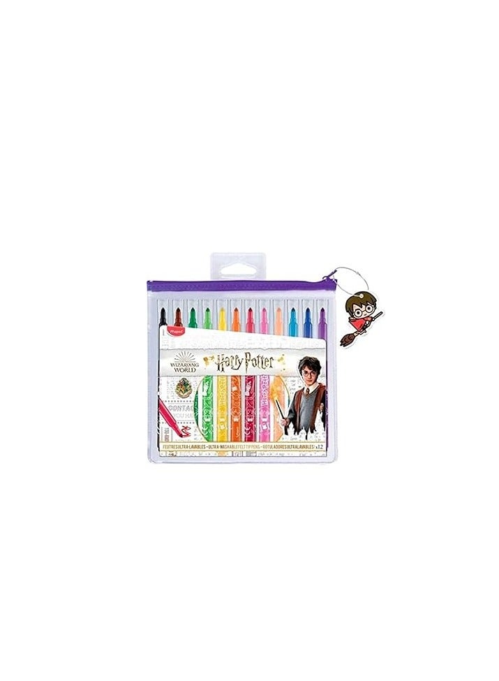 Maped Harry Potter Felt-Tip Pens - Pack of 12 - Excellent Coverage - Image 1