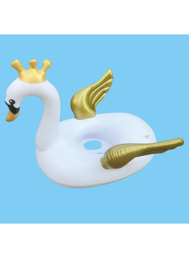 Generic Spot Water Sitting Ring Children Swimming Ring Inflatable Duck Animal Pattern Seat Seat Boat-Color:powder Goose - Image 5