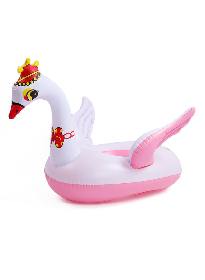 Generic Spot Water Sitting Ring Children Swimming Ring Inflatable Duck Animal Pattern Seat Seat Boat-Color:powder Goose - Image 3