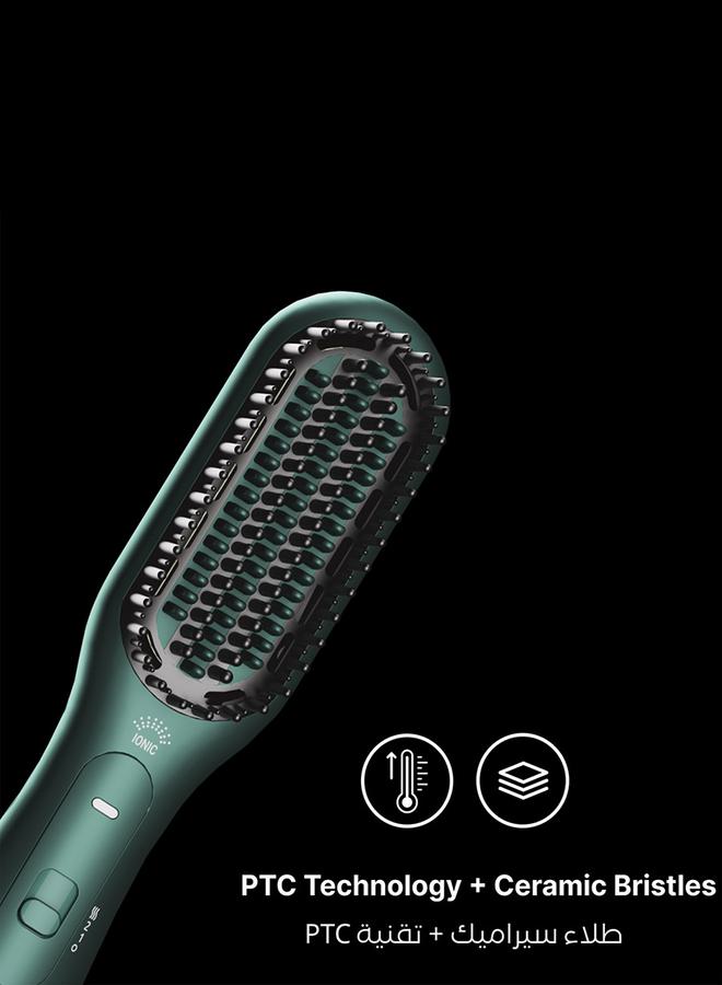 United 3 in 1 Hair Straightener Ionic Brush, 3 Temperature, Anti Scald Brush - Image 3